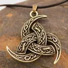 Hanger kettingen Noordse stijl Viking Celtic Knot Triangle ketting voor mannen retro amulet sieraden cadeaupendant2686