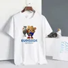 Euro 2024 football t-shirt 100% cotton short-sleeved half-sleeved men and women in Italy and France fans in Germany