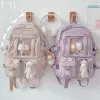 Ryggsäckar skolväska elever ins flickors stora kapacitet hög utseende ryggsäck med söt docka koreansk stil fritid mjuk tjej resväska