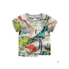 Ensembles de vêtements 2 à 10 ans Boys T-shirt Summer Coton Coton Manches courtes mignons Dinosaur Kids Shirts Boy Tops Enfants Enfants Vêtements décontractés Dro Dhbwc