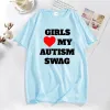 T-shirts Girls Heart My Autism Swag Tshirt Men Funny Letter Print Men's Tshirts Casual Cotton Short Sleeve T Shirts Male Clothes Tops