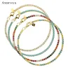 Strands Kikichicc 100％925 Sterling Silver Gold 2mm Turquoise Rainbow CZ Tennis Bracelet 2022女性高級ジュエリーロックパンク宝石