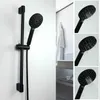 バスルームシャワーセット壁に取り付けられたマットブラックコーティングされたシャワーキットハンドヘルドシャワーヘッドステンレススチールホース調整可能なシャワーブラケットスライドロッドT240422