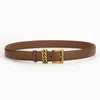 Waist Chain Belts New Leather Women Belt Retro Port Style Decorative Belt Alloy Fried Dough Twists Button Daily Versatile Jeans Luxury and Fashion Y240422