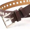 Belts 2.3cm Metal Whole Air Eye Belt Women's Without Punching Korean Style Fashion Hollow Decorative Wholesale