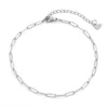 Fußkettchen einfache Edelstahlverbindungskette Kaket Silber Farbe Strand Fuß Schmuck Bein Sommerarmbänder barfuß 1pc