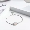 STRANDS NATUREL STONE BALL CHARM 925 STERLING SILP BOX BOX BRACELETS POUR FEMMES SIMPLE MINIMALISME multi-couleurs Bracelet en cristal réel