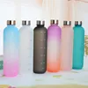 Water Bottles 1000ml Frosted Cup With Time Marker Outdoor Fitness Sports Large Capacity Drink Bottle Leak Proof Drop-resistant Kettle