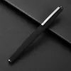 Stylos 517d Hongdian Matte Black Metal Fountain Pen Titanium Black Ef / F / Bent Nib Excellent cadeau d'écriture pour Business Office