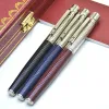 Pens Hot Sale Luxury Santos Series Ct Metal Rollerball Pen Silver Golden Stripe Escola Escola de Escola Escrevendo Canetas de Gel Smooth