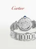 DIALS BEWEGING Automatische horloges Carrtier Pasha -serie Mechanische polshorloge precisie staalvervanging Dual Strap Watch