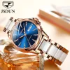 JSDUN Top Brand Luxury 50 Meter Waterproof Sapphire Lens Mechanical Watch for Women Design Diamond Simple Gifts Beaut 240419