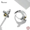 Boucles d'oreilles bamoer mignonnes mignons de goujons d'abeilles en boucles d'oreilles authentiques 925 argent sterling insectes animaux oreilles pour femmes fashion allmatch bijoux cadeaux