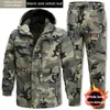 Heren trainingspakken mannen zware slijtage-resistente warme koude camouflage kleding winterjas werk beschermende constructie kleding