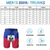 Arms -armar Haiti Country Flag Classic Mens Swim Trunks Beach Shorts med fickor 240410