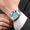 Kits Cadisen 36mm Ny NH35 Men Mechanical Watch AR Sapphire Glass BGW9 Blue Luminous Automatic Watch for Men 100m vattentäta klockor