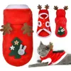 Hondenkleding Pug Dogs Elk Pet Feestelijke kleding Kerstkatten Chihuahua Accessories Kleding Geschenkjas Flanel Puppy Winterkostuum warm warm