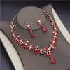 Necklaces Fashion Bridal Jewelry Sets for Women Earring Necklace Set Rhinestone Crystal Wedding Necklaces Earrings Sets