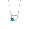Colliers Sterling Silver S925 Nouveau collier en forme de cœur Femelle Luxury Luxury Niche Sense de conception Pentagram Crystal Pendant