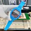 relógios de pulso funcionais completos relógios automáticos calendários luminosos de cor azul preto 43mm Silicoen Strap Man Watch Kis2633
