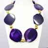 Colliers Guaiguai 45x55 mm Purple Slicegg Agares Real Stone Gold Color Pleds Perles Four Seasons Collier Chocker