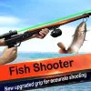 Tillbehör Fishshooting Ny High Precision Ejection Laser Fishing Slingshot Swim Blåsan Automatisk vikbar fiskekatapult