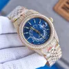 Luxury Diamond Inlaid Watch Designer Men Watches 41mm Mechanical Automatic Movement Man Wristwatch rostfritt stål Rem valfritt Box Sports armbandsur