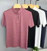 High End Brand Printed Polo Shirt Mens Kort ärm Summer Fashion Business Casual Seamless Ice Silk Breattable T-shirt 240412