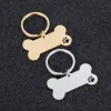 Kolyeler Toptan Paslanmaz Çelik Boş Köpek Tag Yuvarlak Balık Kemik Anahtarlık kolyeler için kolyeler Özel DIY mücevher Yapımı Anahtarlıklar