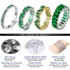Bande Nuova lusso AAA Cubic Zirconia Anelli di fidanzamento per donne Anello nuziale di cristallo verde Fashi