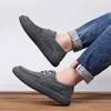 Casual Shoes England Style Men's Cow Suede Leather Lace-up Flats Shoe Brown Grey Breathable Sneakers Platform Footwear Zapatos