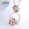 Colliers Laya 925 SERRING Silver Natural Shell Fleur Fleur Fleur Verte Émail Émail de haute qualité Collier pour femmes Bijoux de mariage