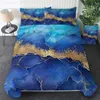 Sängkläder set sängkläder marmor lyxuppsättning geometrisk täcke täcke sten trendig quilt natur färgglada sängöverdrag kung 3 st