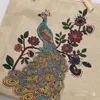 Shoulder Bags National Style Canvas Handbags High Capacity Bohemian Cloth Bag Embroidered Peacock Women's Shopping 2024