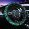 Coprine del volante per le foglie esotiche Copertura auto foglia elastica giungla tropicale vegetale verde accessori per protezione automatica