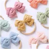 Hair Accessories Baby Lace Embroidered Bow Nylon Headband Solid Bowknot Elastic Hairbands For Newborn Toddler Girls Clip Drop Delivery Dhps8