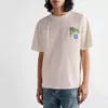 Verão Rhude Tshirt Rhude Palm Tree F1 Racing Impressão Niche American Moda Vintage Brand de Moda Longa Camiseta de Manga Curta
