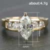 Band Caoshi Delicate Fashion Marquise Cut Ring Female Engagement Accessories Trendy Jewelry for Wedding Ceremony Temperament Gift