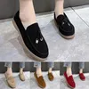 Casual Shoes Four Seasons Women Plat Bottom Non Slip Round Toe Solid Suede Woman's Formal W Flats Comfort Loafers