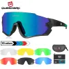 Lunettes de soleil Queshark hommes femmes polarisé 5 lentilles Set Cycling Sunglasses Sports Mtb Bicycle Eyewear Roding Road UV Mirror Bike Lunets QE45