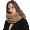 Szaliki modne futrzane szalik kobiety zimowa szyja ciepło zagęszcza stały kolor pluszowy okrągły pierścionek Lady Neckerchief