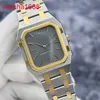 Heren AP Polshorloge Dames kijken 18k/fijn stalen materiaal Kwartsbeweging Dark Gray Dial Gold Watch