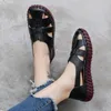 Woman Flats Hollow Leather Women Shoes Genuine GKTINOO Summer Womens Loafers Breathable Beach Female Sandals Big Size 35-42 240412 294 s