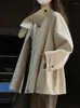 Trench feminina casacos lanmrem feminino moda de comprimento médio de cor sólida cor solta colarinho A-line Windbreaker 2024 Roupas de primavera 26d8777