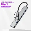 ハブ8 in 1 USB CハブタイプCからHDMCOMPATIBLE RJ45 5 6 8 PORTS DOCK WITH PD TF SD AUX USB HUB 3 0マックブック用エアPCハブ用スプリッター