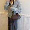 Frauen Leder Umhängetasche vielseitiger Quadrathobo -Tasche Casual Satchel Sling Bag Top Griff Pendeln x7b9#