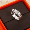 Joyas de plata esterlina Pure 925 para mujeres anillos de bloqueo de la marca de lujo Joya de boda de joyas de boda anillo de aro luxury183q