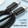 Snabb snabb laddningstyp C till USB C PD -kabel 1M 2M 3M 60W Tygkablar för Samsung Galaxy S10 S20 S23 S24 HTC LG Android Telefon 15 15 Pro