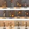 Nordic Metall Candlestick abstrakte Charakter Skulptur Kerzenhalterdekoration handgefertigte Figuren Home Dekoration Kunst Geschenk 240410