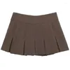Kvinnors shorts kjol kort sommar 2024 mini kjolar mitt midja sido blixtlås i chic och elegant